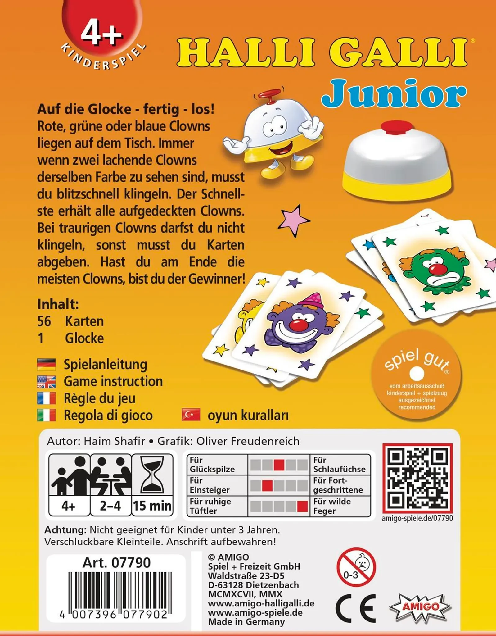Halli Galli Junior – Kartenspiel mit Glocke ab 4 Jahren